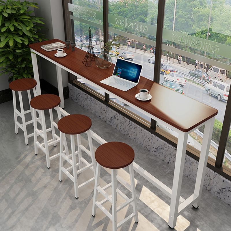 Industrial Rectangle Wood Counter Table 3/5 Pieces Bar Table Set for Cafe