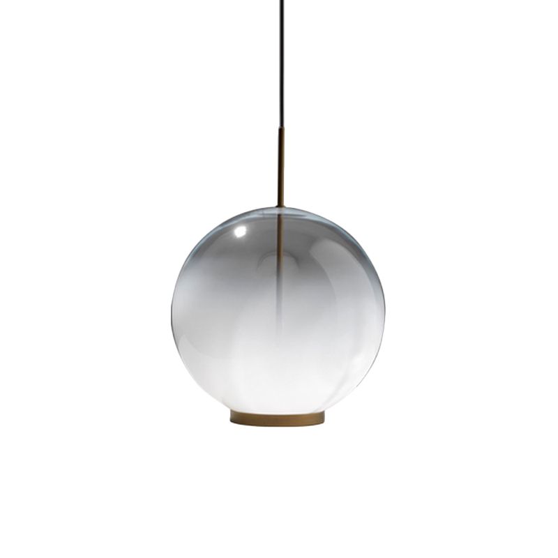 Simple Sphere Drop Pendant Gradient Frosted Glass Single Bulb Dining Table Suspension Light