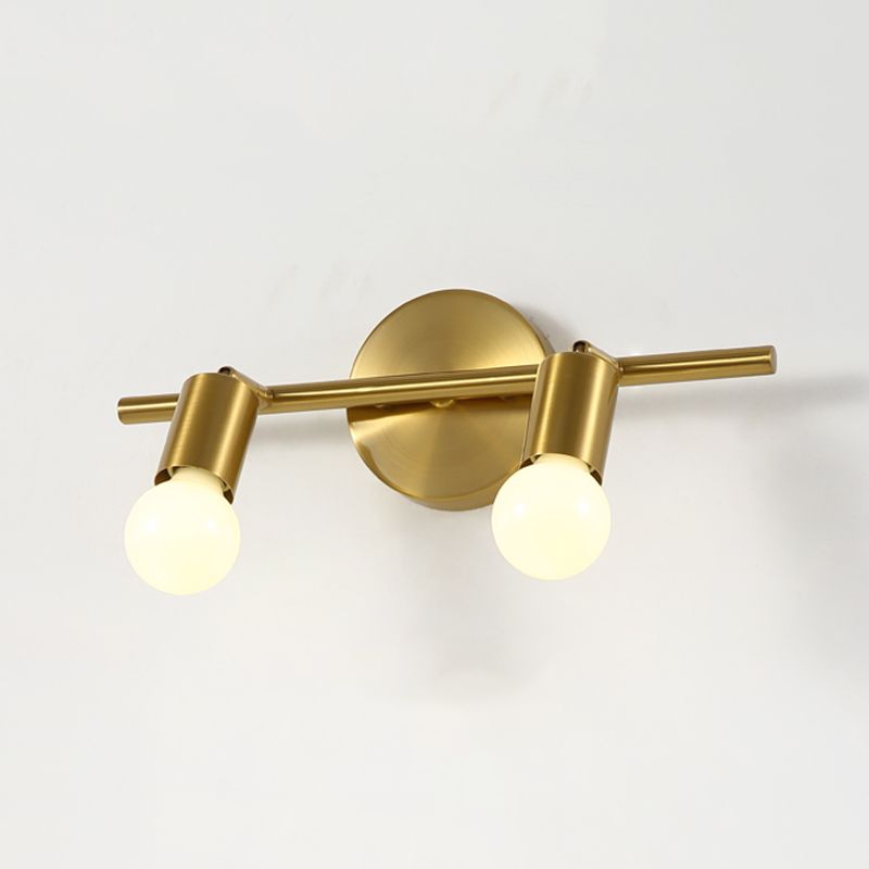 Bare Bulb Vanity Sconce Lights Ultra-modern Metallic Wall Sconce Lighting for Bathroom