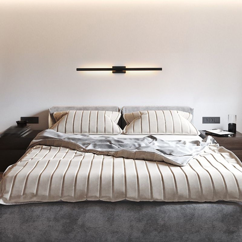 Stile moderno a muro leggero minimalista dritto a led muro con metallo per camera da letto