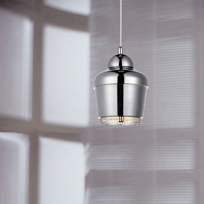 Luz de techo colgante de frasco negro/blanco/cromo moderno 1 luz colgante colgante de hierro ligero