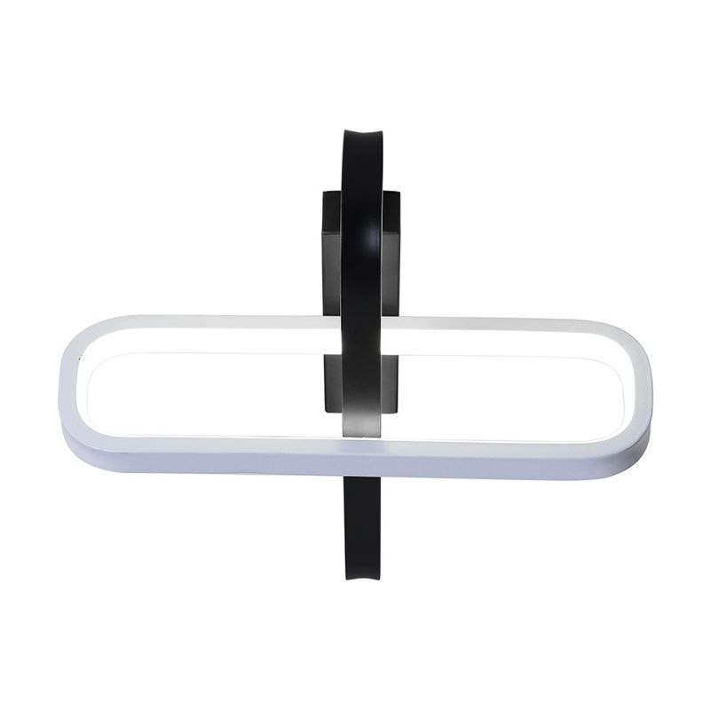 Dual Oblong Acrylic Flush Mount Lamp Minimalist LED Black Flush Ceiling Light, Warm/White Light