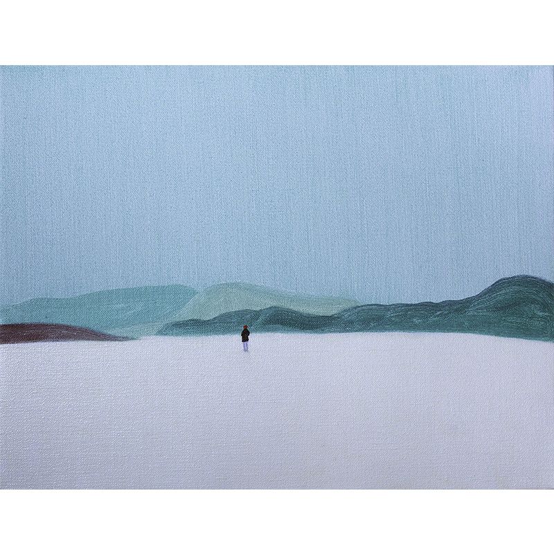 Blue Quiet Mountains Wall Mural Stain-Proof Modern Artistic Living Room Wall Decor