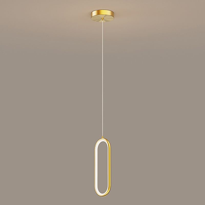 Linear Shape Hanging Light Modern Style Metal Hanging Lighting for Bedside