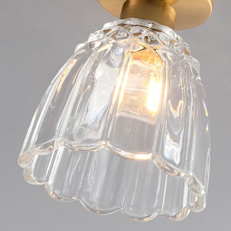 Modern Simple Glass Ceiling Light Bell Shape Ceiling Lamp for Bedroom