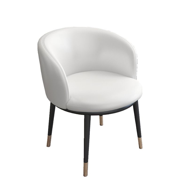 Modern Style Arms Included Faux Leather Upholstered Accent Armchair