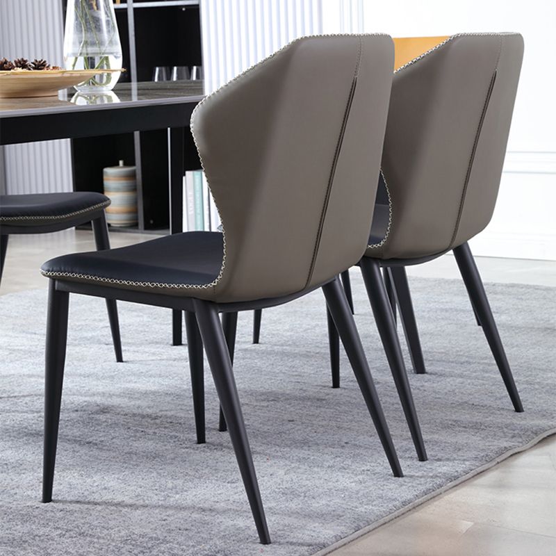 Sillas de comedor de metal industrial, silla lateral sin brazos para uso doméstico (juego de 2)