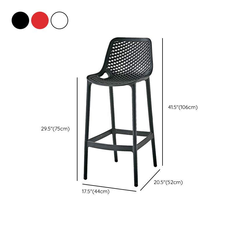Pp Plastic Bar Height Stool Indoor Industrial Armless Bar Stool with Footrest