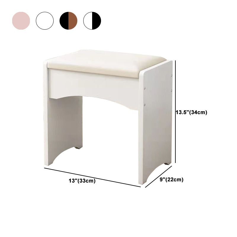 Modern PU Leather Ottoman Plain Rectangle Wood Frame Fade Resistant Target Pouf