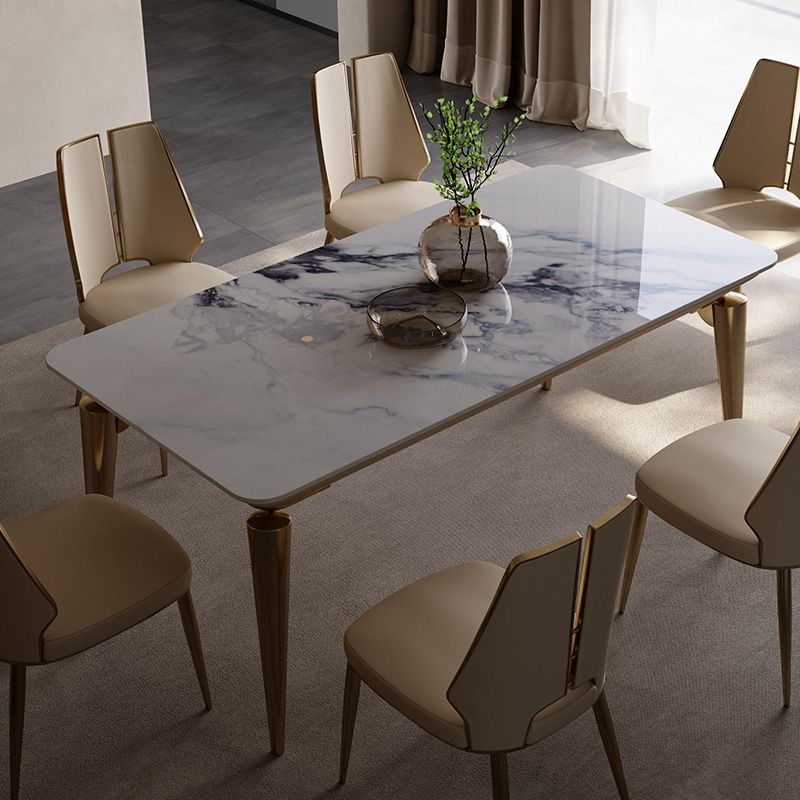 Designer Style Sintered Stone Dining Set Rectangle 1/4/7 Pieces Dining Table with Chairs