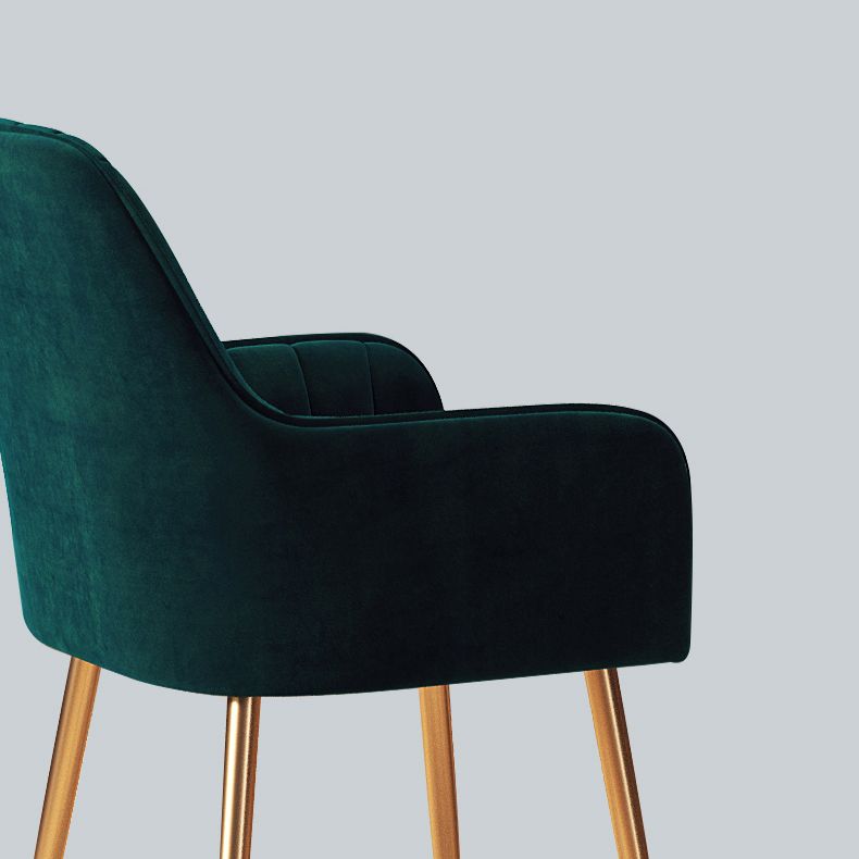 Fauteuil de salle à manger rembourré avec pieds en métal (Ensemble de 2)