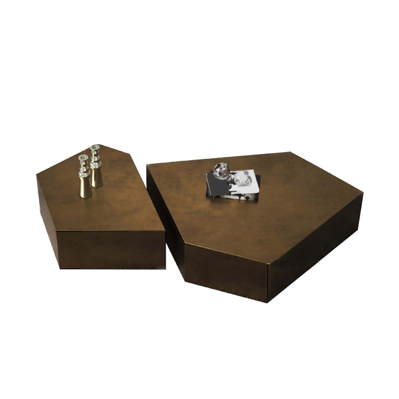 Modern Grey/brown Stainless Steel Coffee Table for Living Room Cocktail Table