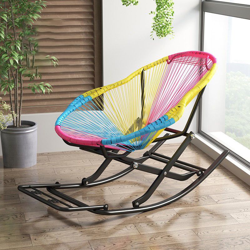 Iron Base Modern Rocking Chair Leisure Lounge Lazy Chair for Balcony