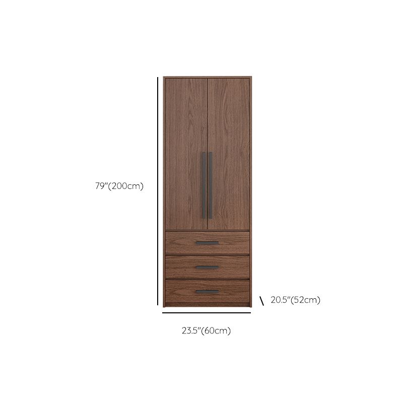 Hinged Wardrobe Cabinet Contemporary Wardrobe Closet with Garment Rod