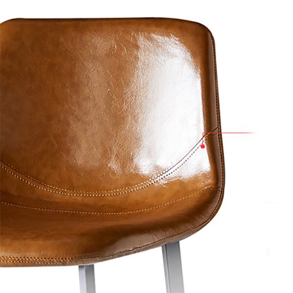 Contemporary Counter Stool Faux Leather Living Room Bar Stool with Metal Legs