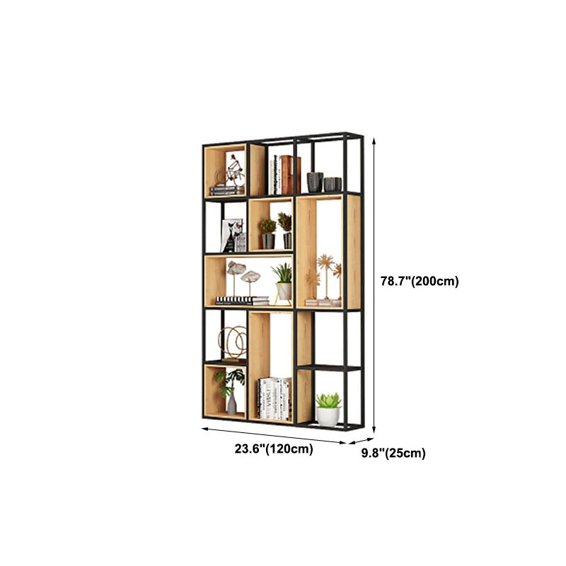 Open Shelf Bookcase Contemporary Metal Bookshelf for Dining Room