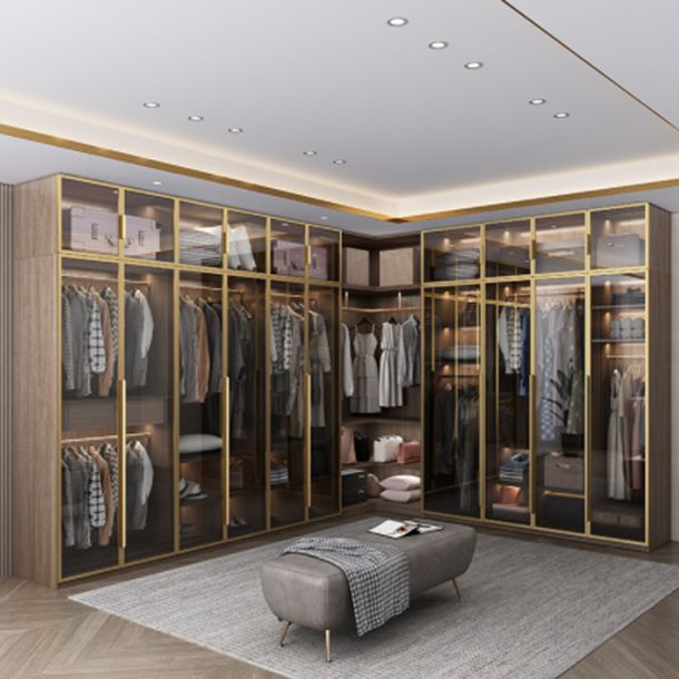 Contemporary Style Wardrobe Natural Colour Wooden Wardrobe Closet