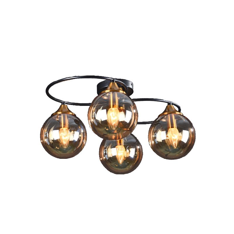 Contemporary Globe Flush Light Fixture Glass Flush Mount Ceiling Fixture