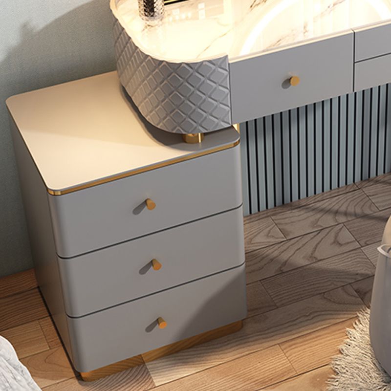 Glam Glass Makeup Vanity Desk Bedroom Vanity Dressing Table with Drawer
