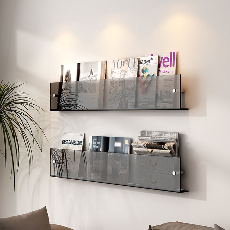 Modern Acrylic Floating Bookshelf 5.9" H Wall Mounted Bookcase