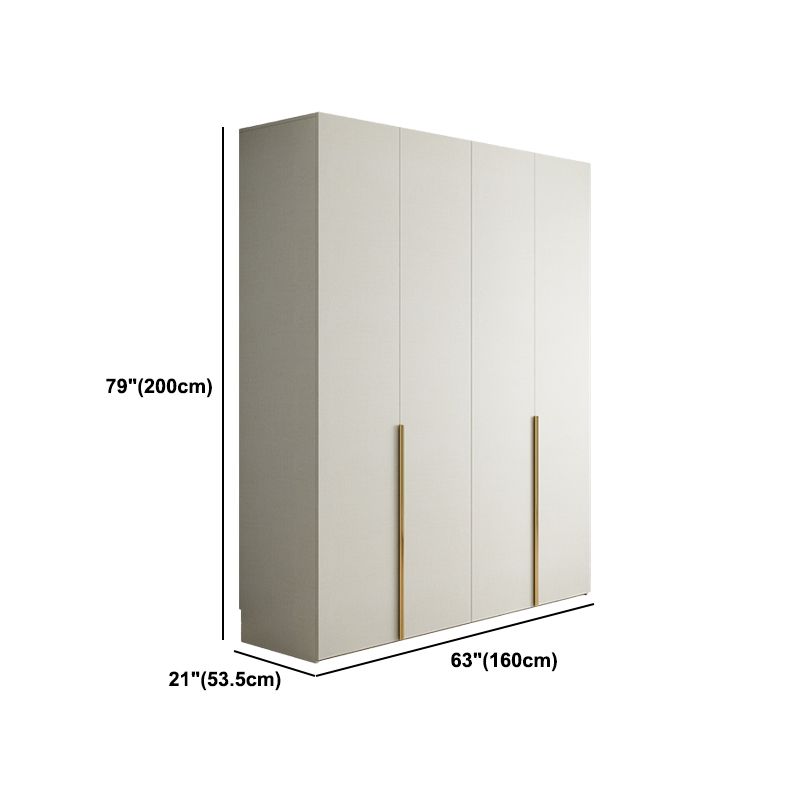 Engineered Wood Wardrobe Armoire Modern White Wardrobe for Bedroom