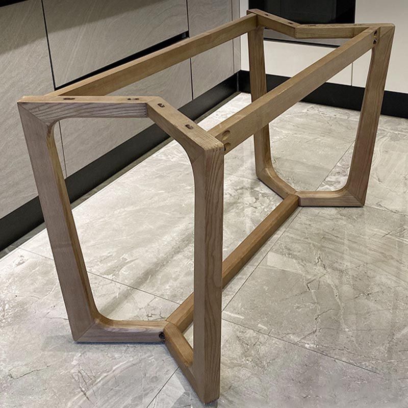 Mesa de comedor de piedra gris con mesa de comedor contemporánea con base de trineo
