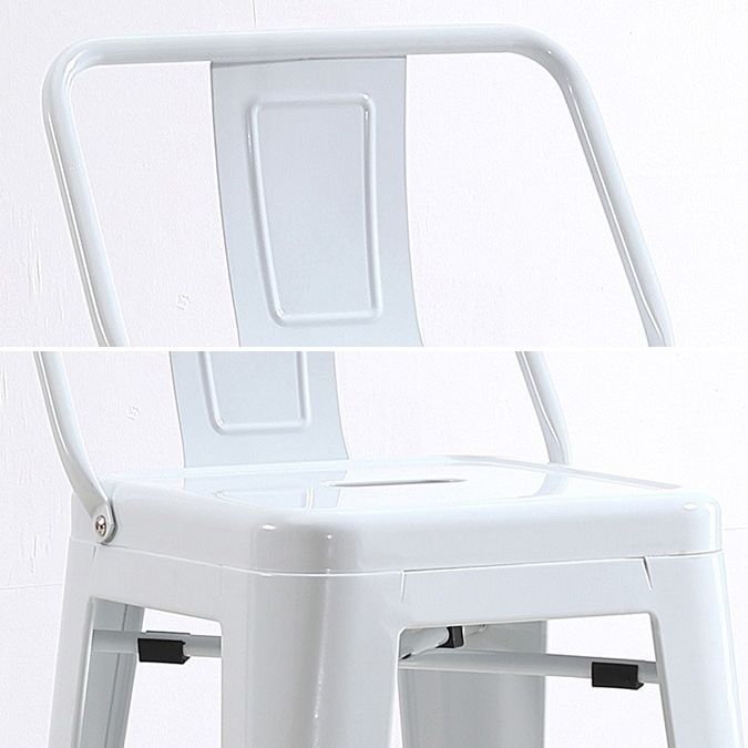 Industrial Footrest Iron Bar Stool Matte Finish Restaurant Stool