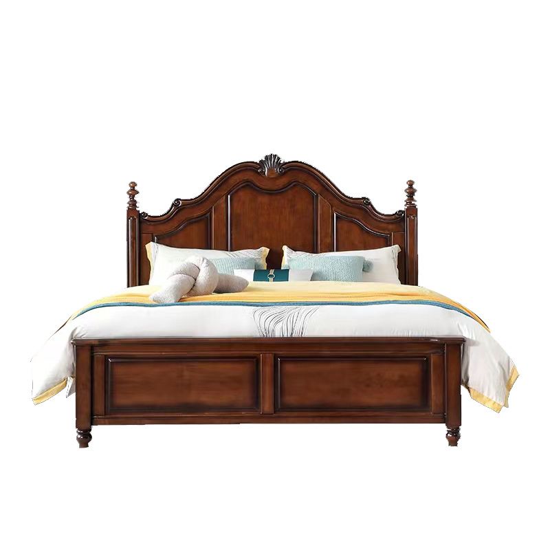 Queen Size Traditional Wood Bed 71.7" W Bed Frame with Mattress