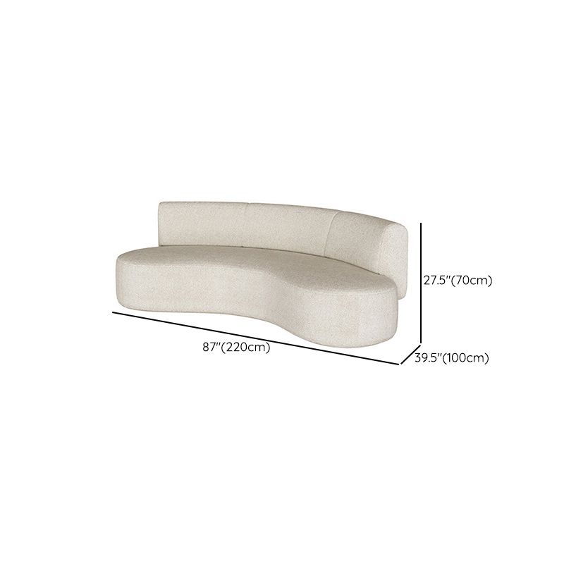 Contemporary 27.5" H Wool Sofa with Armless and Tight Back Curved For Living Room