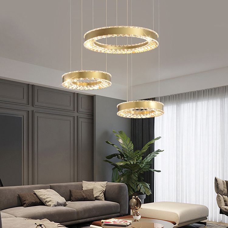 Moderno lampadario a pendente a led in stile lussuoso illuminazione lampadario cristallino