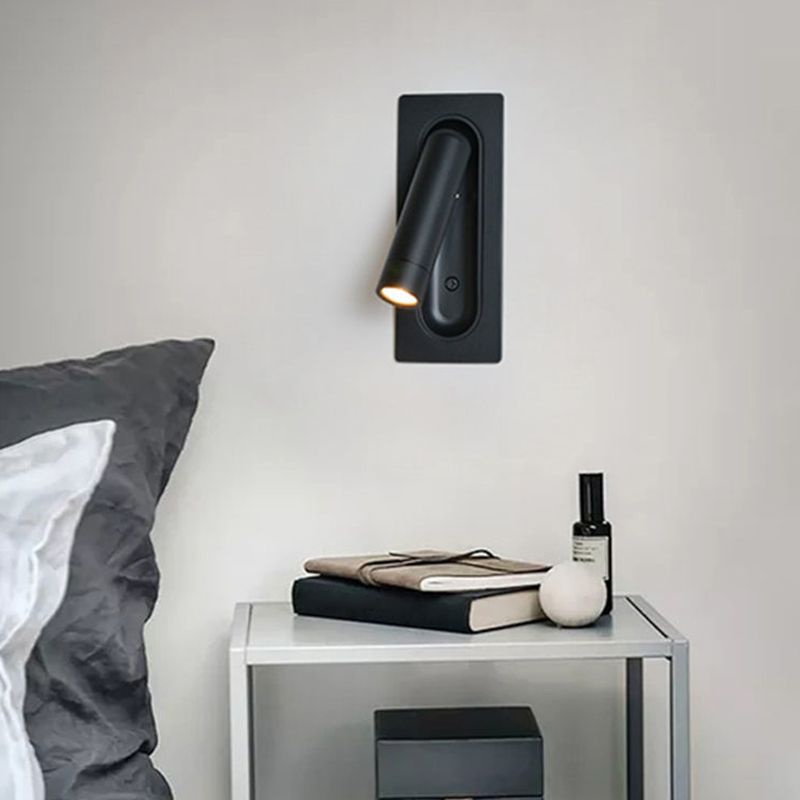 1-Light Cylinder Wall Mount Light Modern Style Metal Reading Wall Lamp
