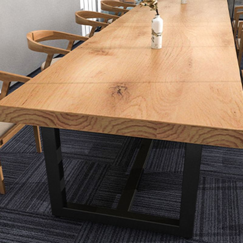 Solid Wood Home Meeting Desk Industrial Rectangle Office Fixed Table