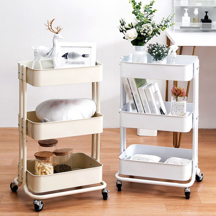 Contemporary Geometric Bookshelf Open Back Bookcase with Wheels