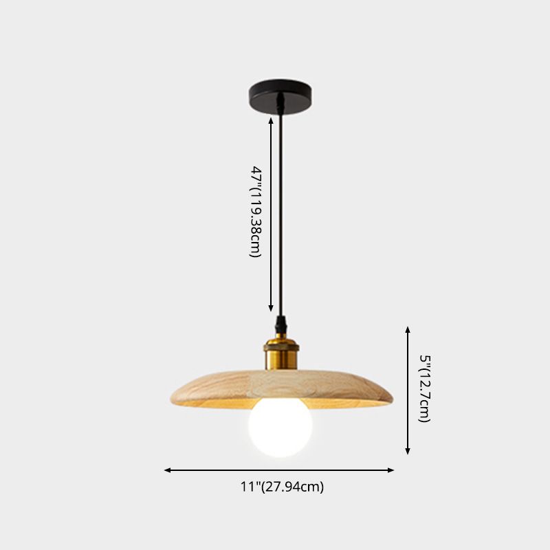 Pfanne hängende Leuchte moderne 1-Licht-Suspension Anhänger Licht mit Holz