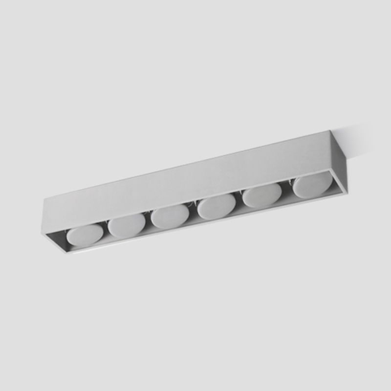 Plafonnier LED de forme rectangulaire, Style Simple et moderne en aluminium, 6 lumières encastrées pour le salon