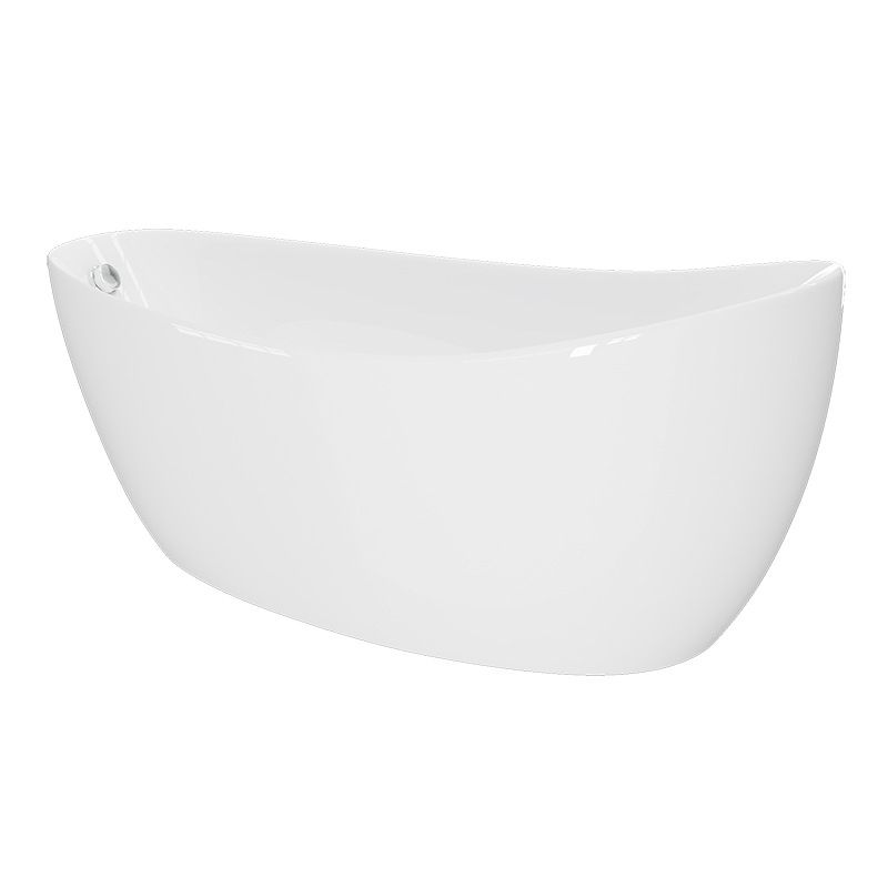 Acrylic Oval Bathtub for Bathroom Modern Soaking Freestanding Tub
