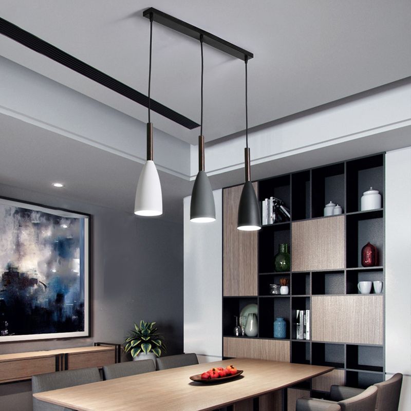 Lámpara colgante colgante moderna de Macaron Bell Luces colgantes de metal para restaurante para restaurante