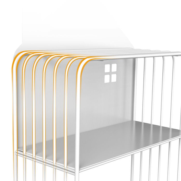 Open Back Metal Bookshelf Scandinavian Style Bookcase for Home Study Room