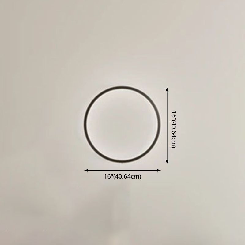 Black Circular LED Wall Lamp in Modern Simplicity Aluminium RGB Wall Light with Silicone Shade