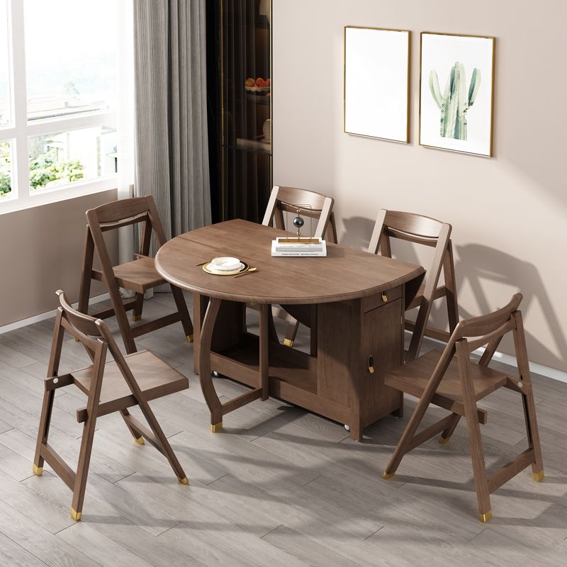 Modern Modern Eetting Table Round Solid Wood Brown Eetting Tafel uit het midden van de eeuw voor thuisgebruik