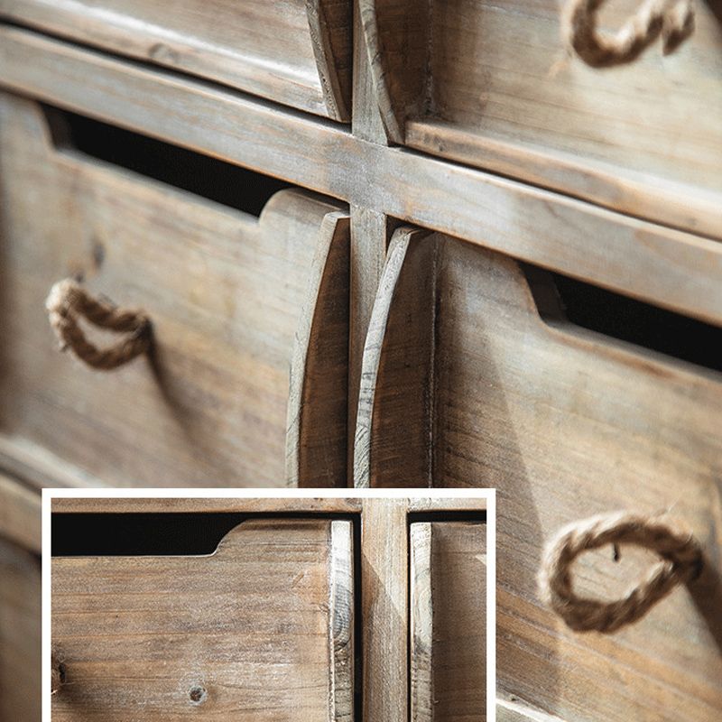 Industrial Distressed Wood Accent Cabinet in Brown with Drawers