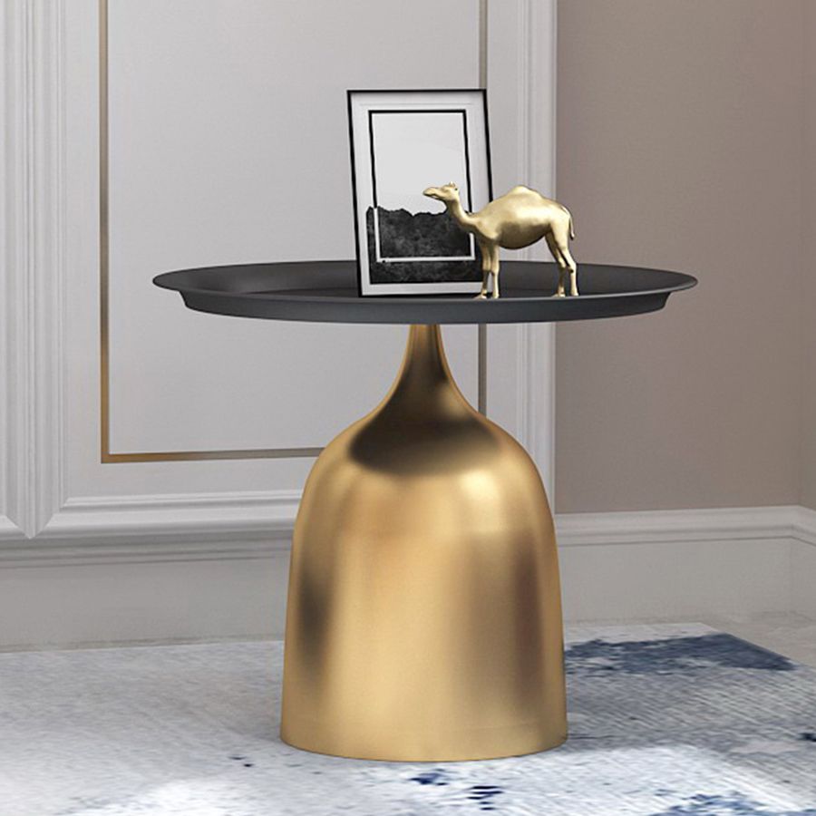 Round Pedestal Base Design Metal Table Medieval Modern Style Side Table