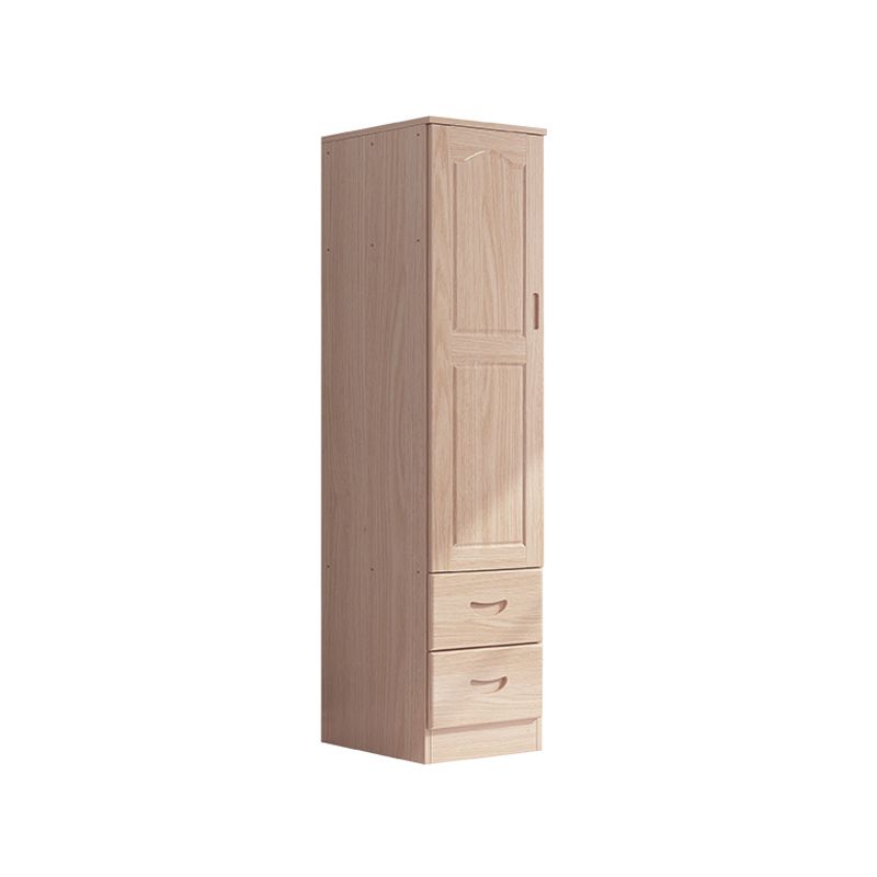 Modern Natural Solid Wood Wardrobe Freestanding Wardrobe with Self Close Drawers