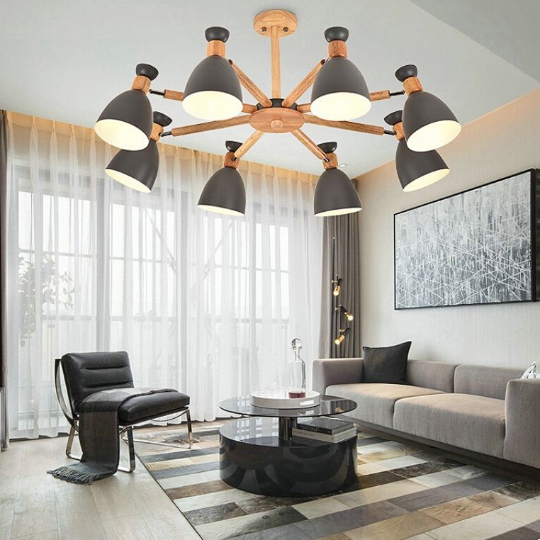 Candelera colgante de cono de múltiples luces de estilo moderno de metal iluminación para restaurante