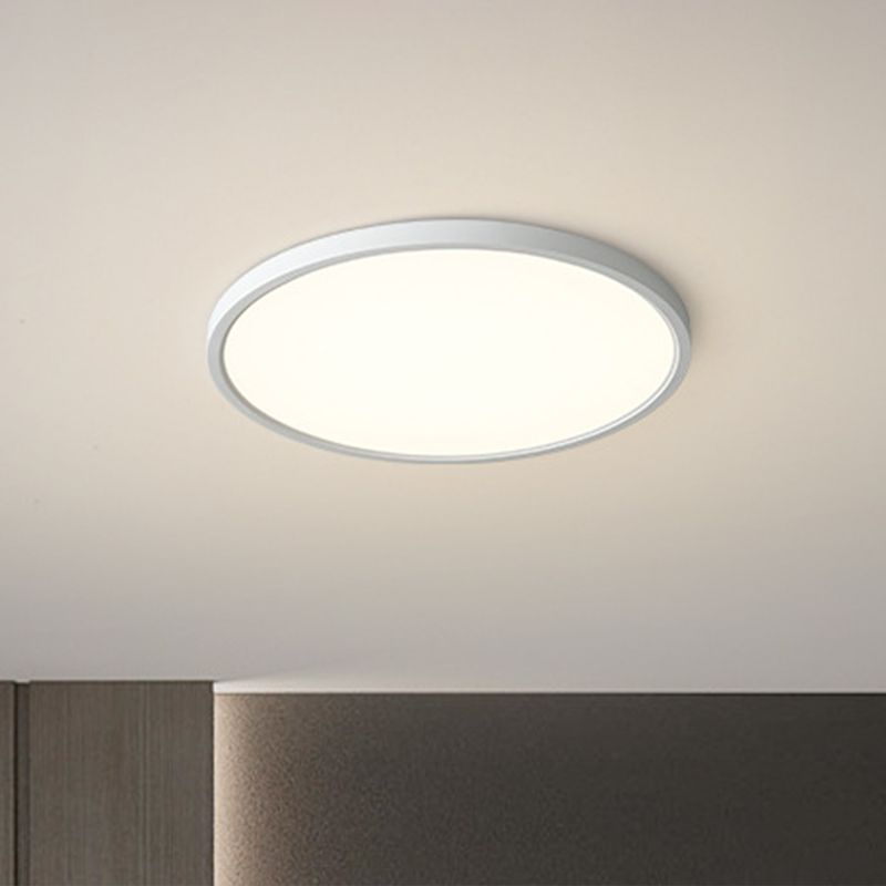 Vlakke LED Plafondlichtarmatuur Nordic Acryl Slaapkamer Flush Opgezette Licht in Wit