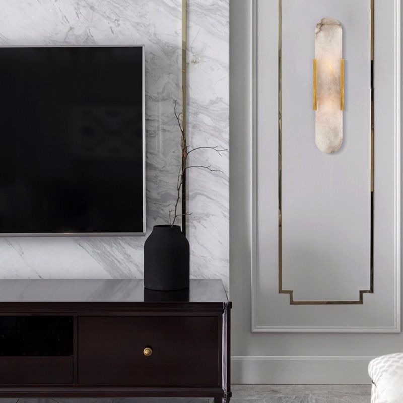 Luz de pared de luz LED contemporánea con sombra de mármol para dormitorio