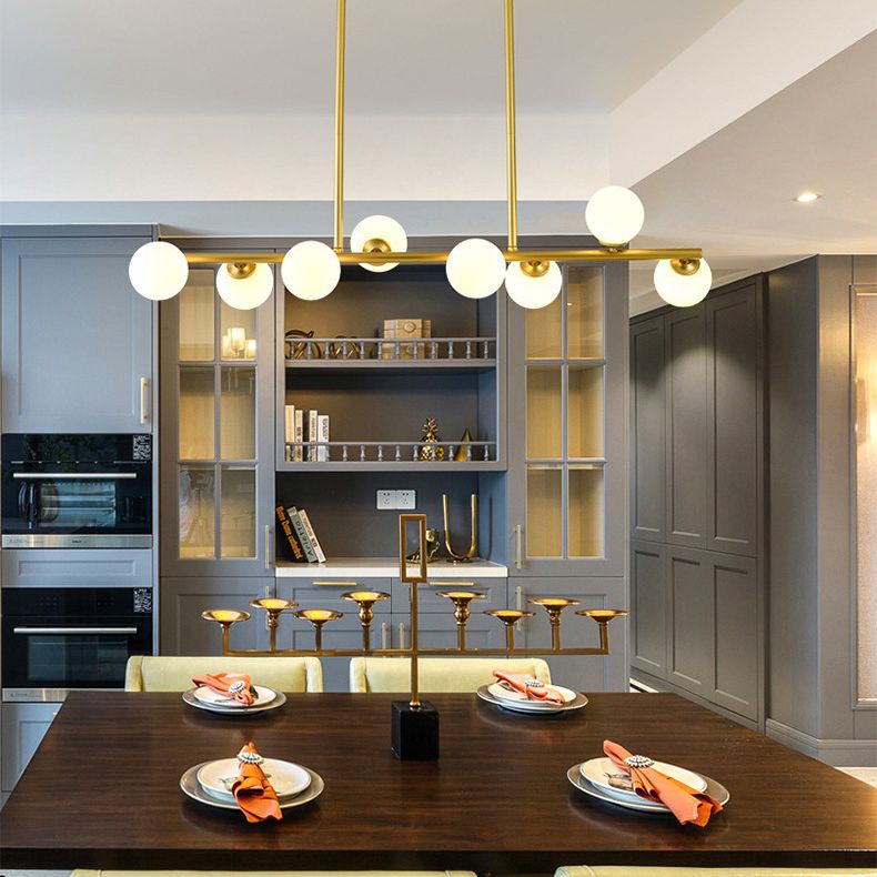 Spherical Hanging Island Lights Ultra-Contemporary Glass Chandelier Lighting Fixtures for Restaurant