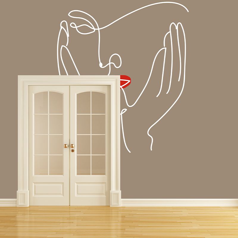 Illustration Environment Friendly Mural Wallpaper Line Art Living Room Wall Mural