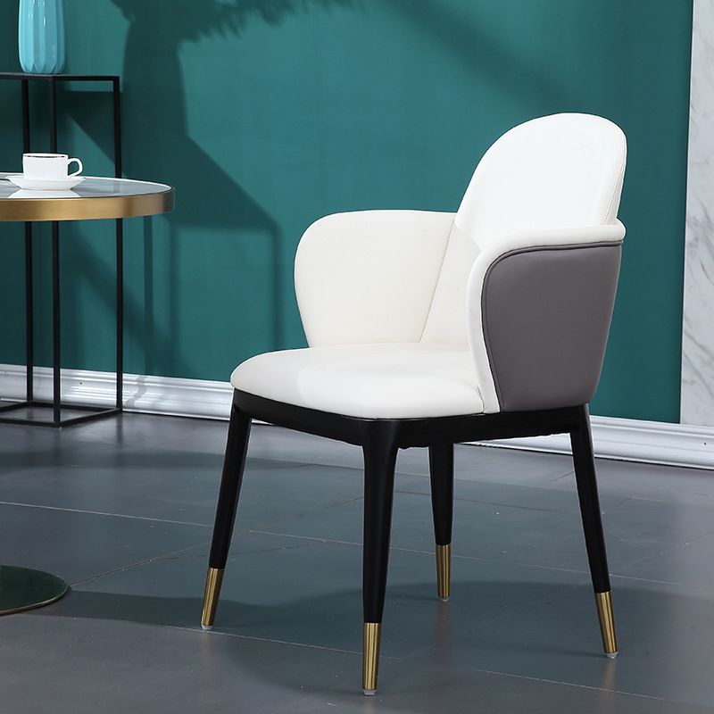 Faux Marble Glam Style Dining Set Round 1/5 Pieces Dining Set for Home Use