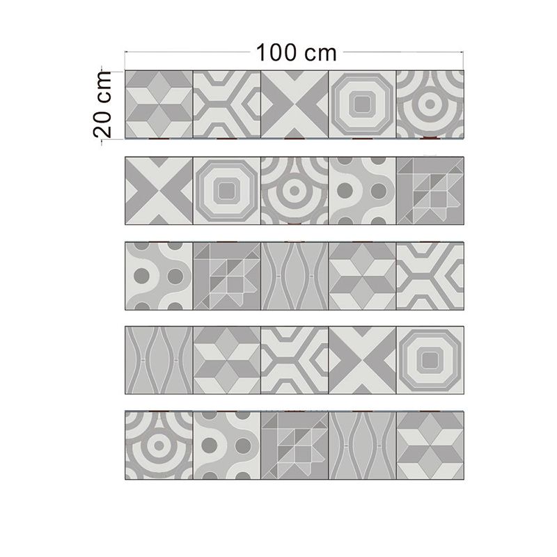 Modern Geometric Pattern Wallpaper Panels Grey Peel and Paste Wall Art for Washroom